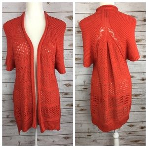Anthropologie Guinevere Orange Cardigan